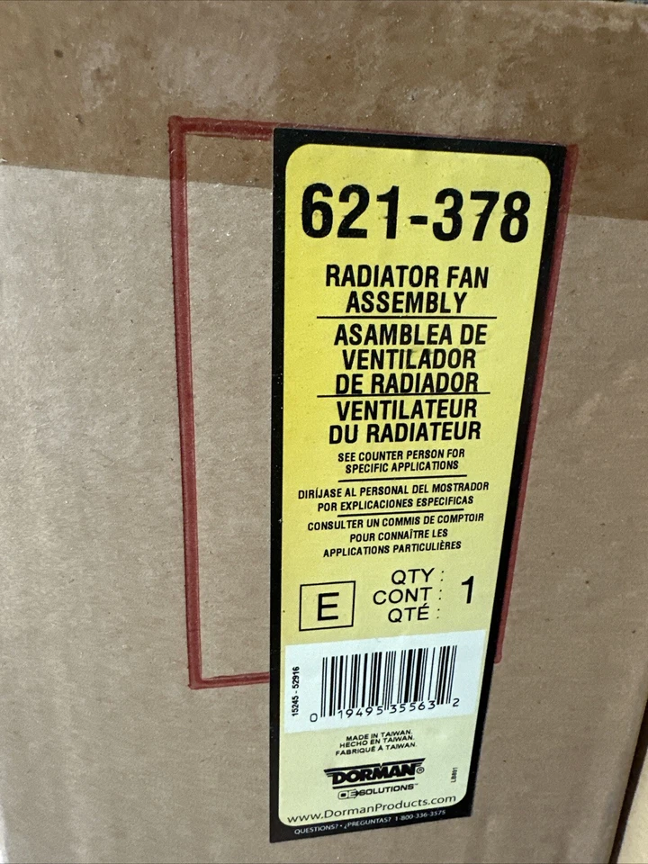 Вентилятор радиатора в сборе Dorman 621-378 подходит для KIA Spectra 2004 - 2009 годов выпуска - Изображение 3 из 3