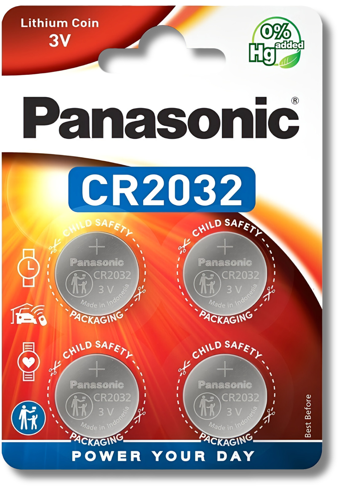4x Panasonic 2032 CR2032 Batteries 3V Lithium Coin Cell DL2032 *EXPIRY 01/2034*