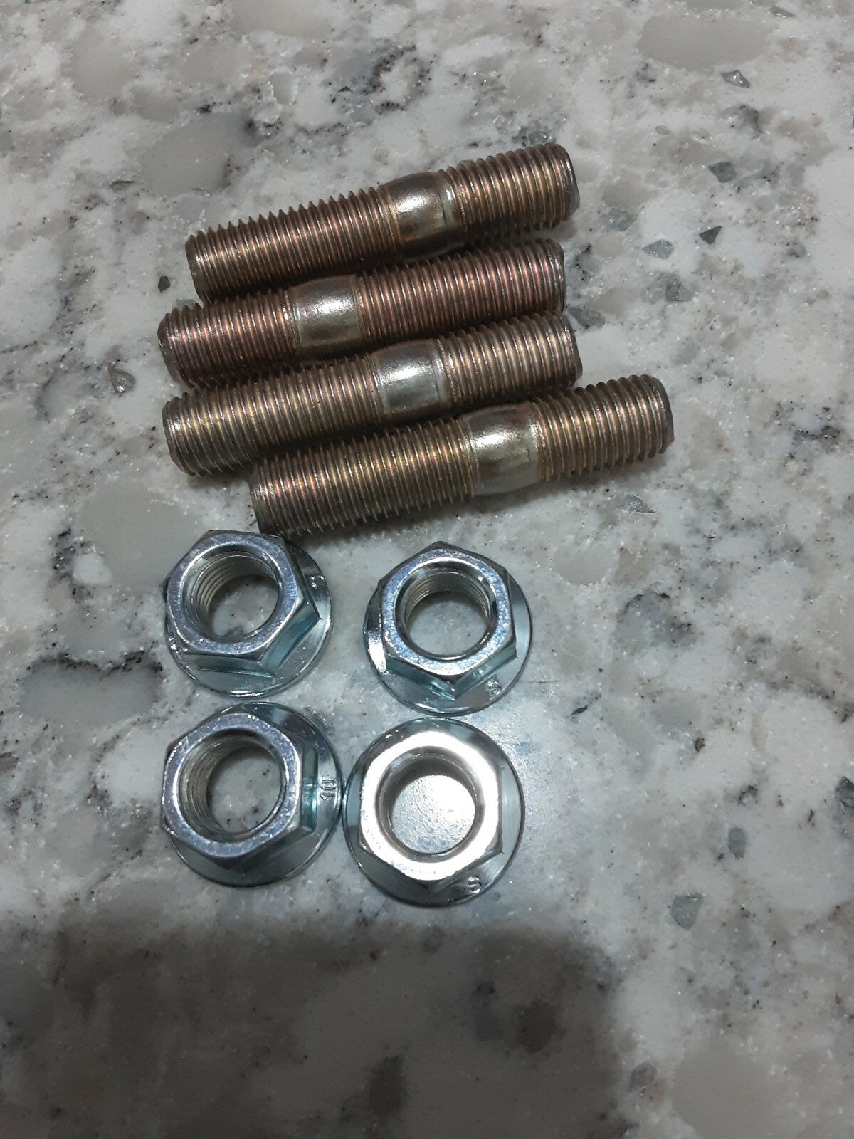 10mm Exhaust Stud & Lock Nut M10x1.25 Pack of 4 Studs 4 Nuts USA