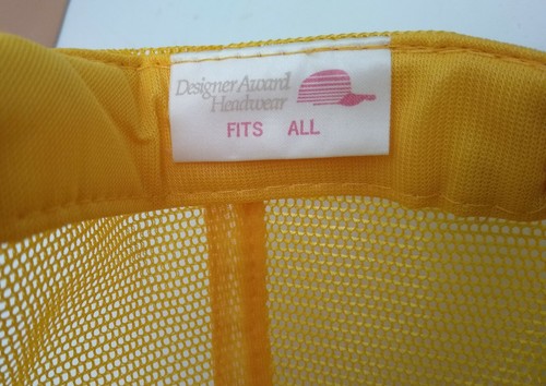 Vintage 1987 Snapback Mesh Trucker Hat Cap Gering Nebraska Centennial Yellow NOS - Picture 7 of 8