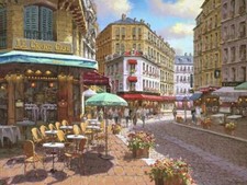 Ceramic Backsplash Tile Mural Street Scene Landscape - Le Grand Cafe