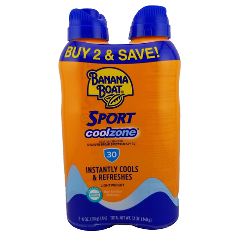 Sunscreen Banana Boat Sport Cool Zone Water Resistent Twin Pack 2 x 6 oz SPF 30 eBay