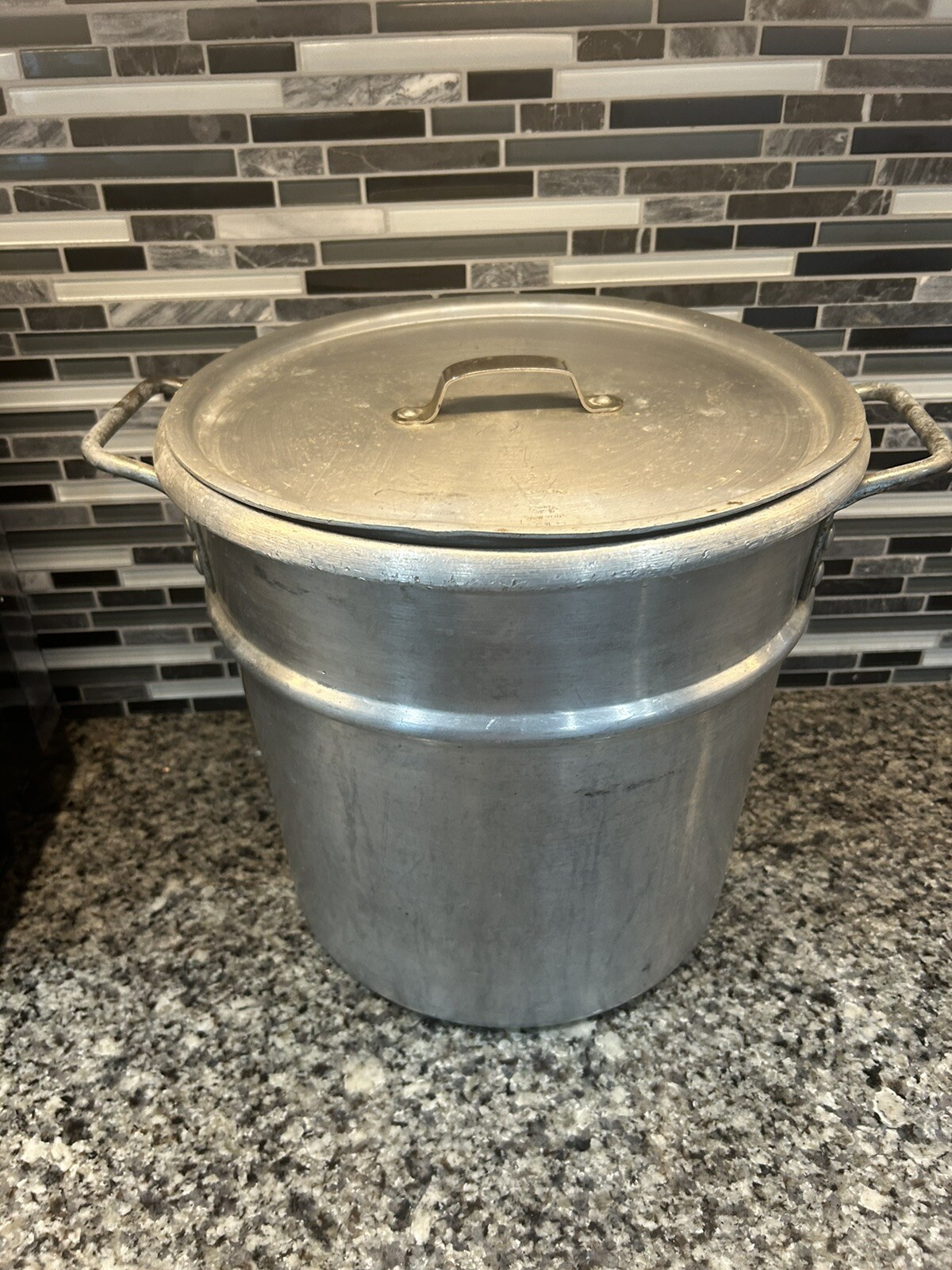Dura-Ware 20 QT (120)Heavy Duty Aluminum Stock Pot W/ Lid (412) New York USA