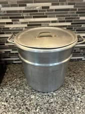 Dura-Ware 20 QT (120)Heavy Duty Aluminum Stock Pot W/ Lid (412) New York USA