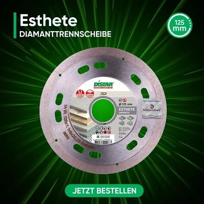 Diamanttrennscheibe Fliesen, Keramik 1A1R 125x1,1x8x22,23 Distar Premium