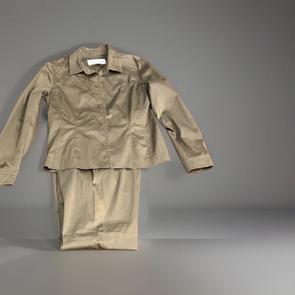 TRAJE PANTALÓN DONCASTER MUJER 2 PIEZAS Talla 4 MARRÓN CUADROS Foto 3 de 4