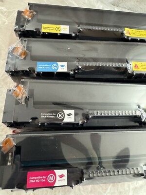 206A Premium Toner Cartridges 4 Pack with Chip Compatible for HP