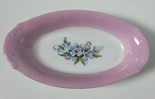 Norleans Lusterware Lilac Floral Trinket Dish 8 1/2” Long Japan