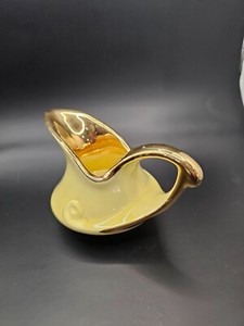 Vintage Mid Century Pearl China Co. Creamer, Yellow with 22K Accents, Nice!