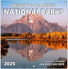 2025 Wall Calendar, National Parks Calendar 2025, January 2025 - December 2025,