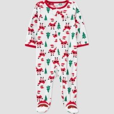 Carters Infant Boys  Girls Fleece Santa Claus Wave Christmas Sleeper - 6 M -new