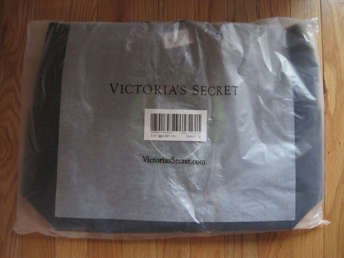 NWT Victoria's Secret PINK Navy/Green Reversible Logo Tote