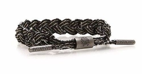 Rastaclat Black Tar Waxed Denim Braided Shoelace Wristband Bracelet Jewelry - Picture 1 of 3