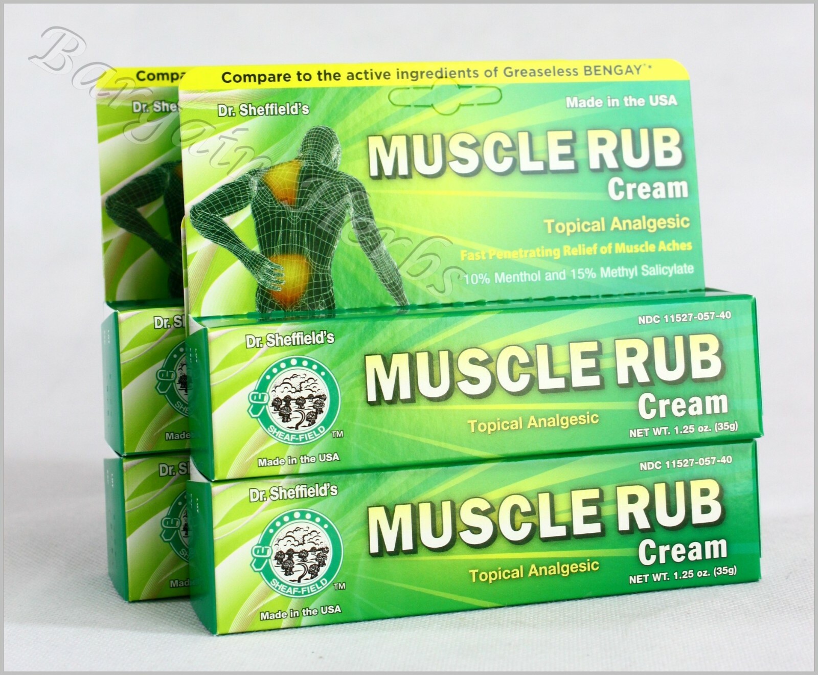 4x Dr. Sheffield's Muscle Rub Cream 1.25oz New Free Shipping Exp. 10/