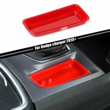 Red Console Gear Shift Storage Tray Box Trim Accessories for Dodge Charger 2015+