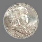 1955 FRANKLIN SILVER HALF DOLLAR  50c  BUGS BUNNY VARIETY COIN - NICE DATE & NBL