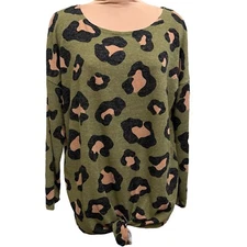 Bibi Boutique Women's Leopard Print Green Size Small