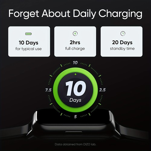 DIZO Smart Watch 2, Blood Oxygen Heart Rate and Sleep Monitor Fitness Tracker - Picture 9 of 13