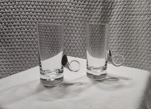 Vtg Lenox-USA Hand-Blown Irish Crystal Coffee Mugs  - Set Of 2