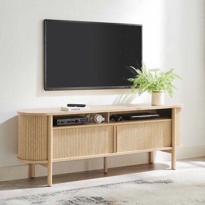 Modway Cadence Fluted Wood Grain 71'' TV Stand in Oak