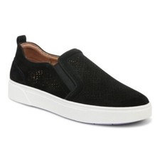 Vionic Kimmie Suede Slip on Sneakers Black - Womens size 9 - NEW