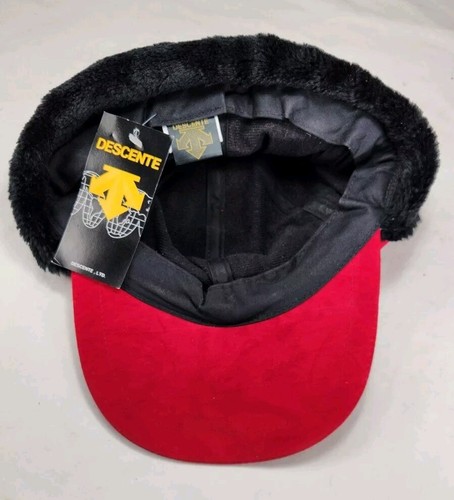 Vintage DESCENTE RED WINTER HAT w/ EAR FLAPS Ladies Chinchilla Hat NOS New - Picture 6 of 8