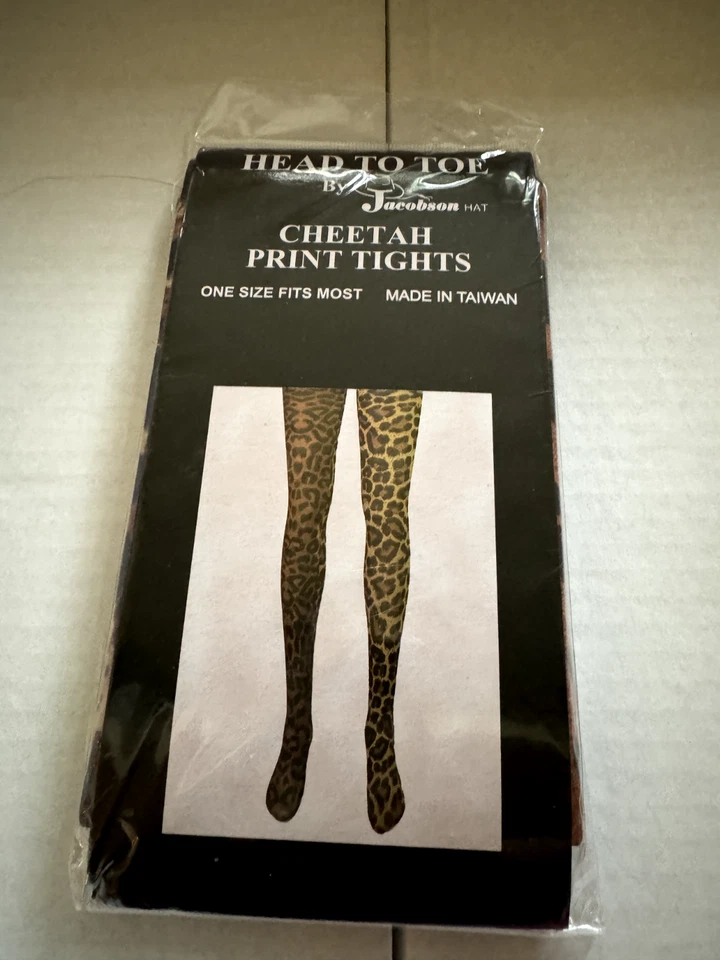 Cheetah Print Tights One Size Nylon Stockings Fashion Leopard Pantyhose Costume - Image 2 of 4