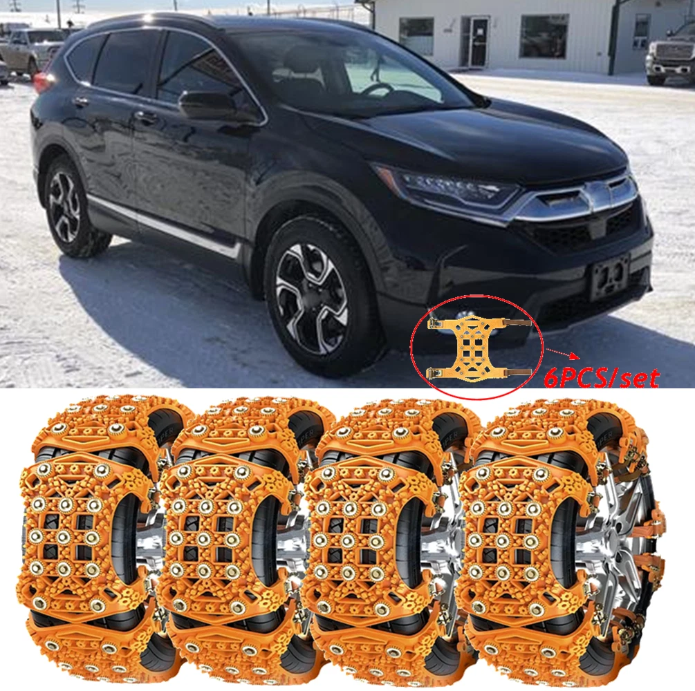 6X Snow Chains Winter Driving Anti-Skid Emergency For Honda CR-V Pilot Ridgeline