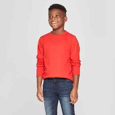 Boys' Long Sleeve T-Shirt - Cat Jack Med 8/10 Red