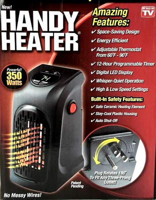 Portable Ceramic Mini Heater Wall Outlet Plug in Space Heater 400w Timer  Digital for sale online | eBay