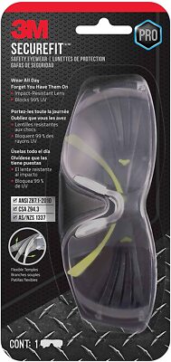 (Case of 6) 3M Secure-Fit 400 Anti-Fog Eye Protection Safety Glasses Clear