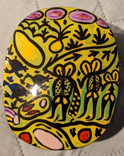 Australian Aboriginal Trinket Box Native Art Hand Painted Lacquered Ngurunderi - Picture 3 of 8