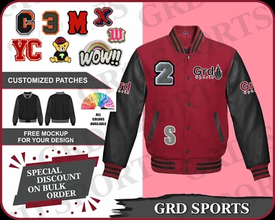 *p(R)ojectR® Logo Varsity Jacket Oversized varsity-style jacket with embroidered patches