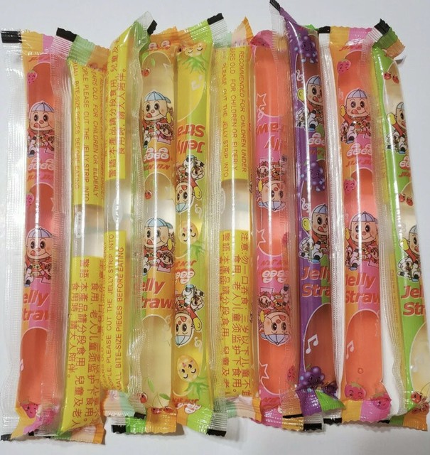 Jin Jin TikTok Jelly Stick Strip Straws Candy (10 Pieces) FREE