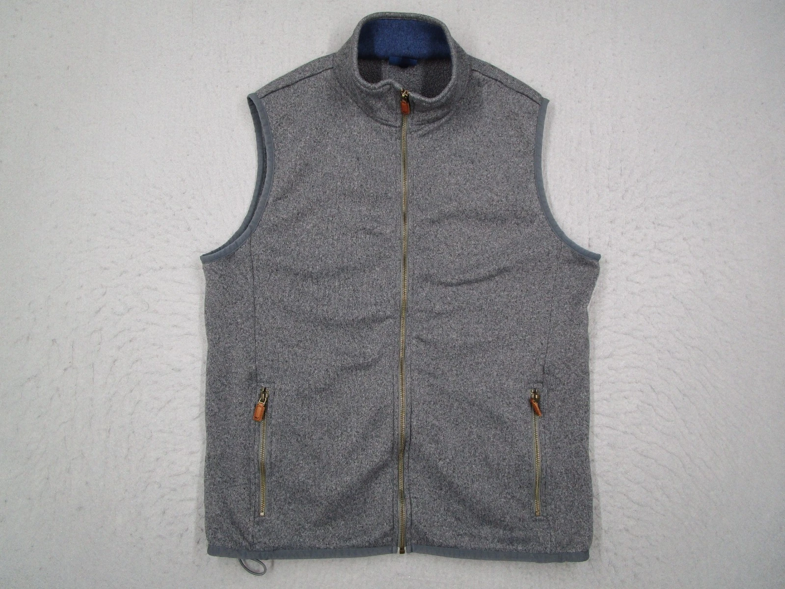 Vineyard Vines Vest Mens Medium Gray Fleece Full Zip Hike Travel Golf Work