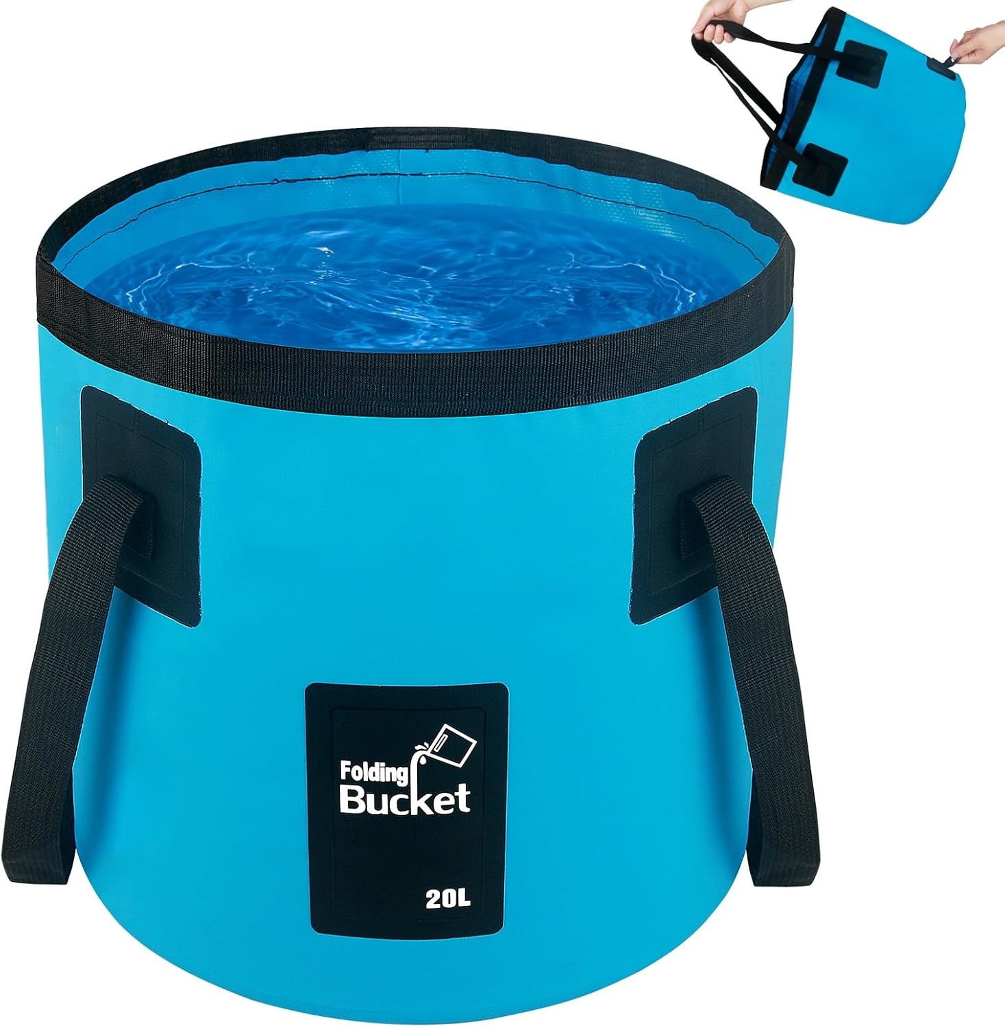 5 Gallon Collapsible Bucket, Foldable Portable Water Storage for Outdoor Use