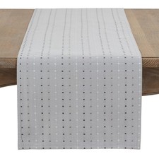 Stitched Line Table Runner, Grey, 16" x 72"