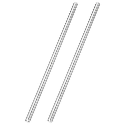 2Pcs M10x1.25mm 300mm 304 Stainless Steel Fully Threaded Rod