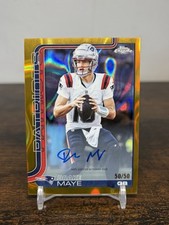 2025 Topps Chrome Drake Maye Gold Lava On-Card Auto /50 Patriots