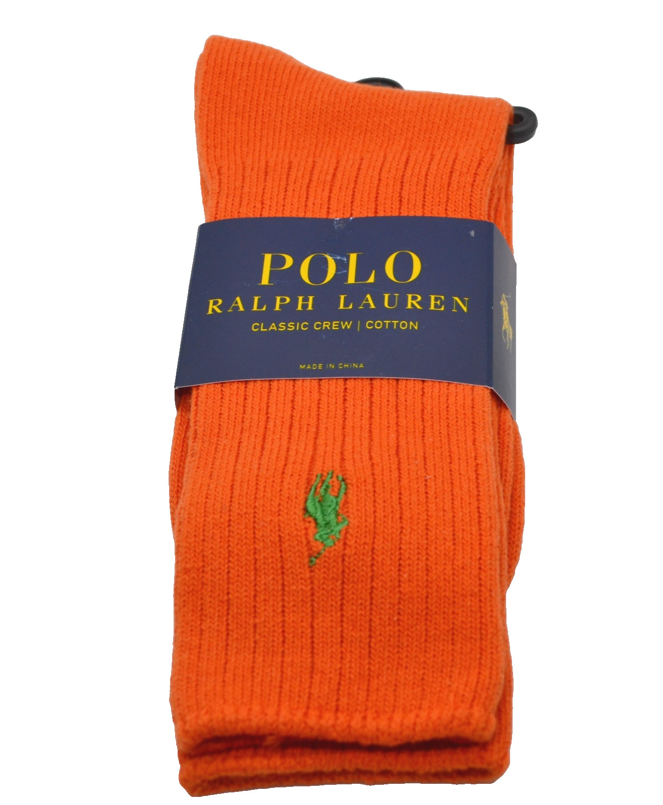 Polo Ralph Lauren Classic Crew Cotton Blend Mens Orange Logo Socks One Size 4190₽