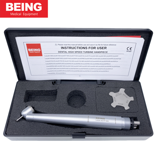 BEING Dental Surgical High Speed Handpiece 45 Degree Reverse Air 4 Hole LED NSK - Afbeelding 8 van 29