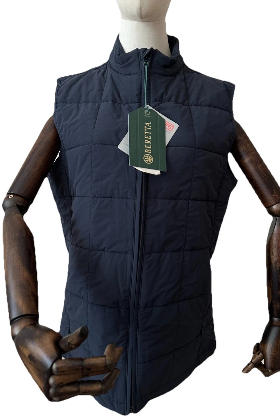 Beretta Men's Quilted Vest Thermore Ecodown Navy Full Zip Size 40 NEW with Tags image 1