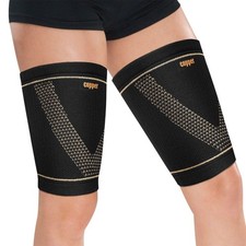 1 Pair Medium Black Hamstring Compression Sleeve Copper Thigh  1 Support