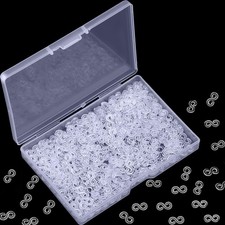 300 S Clips Rubber Band Loom Connectors Plastic Bracelet Clips, Small, Clear