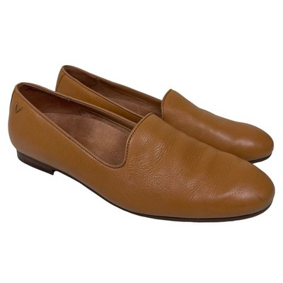 Vionic Willa II Women Tan Camel Leather Loafer Flats Wide Size 7.5 Comfort