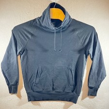 1226 Nike Funnel Neck Raglan Sleeve Relaxed Athletic Hoodie Black Womens XS