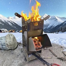 Bruciatore a legna da campeggio per esterni, versatile forno per barbecue in