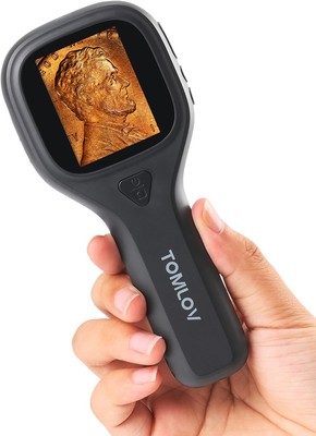 TOMLOV LED Juwelier Lupe 20x Fach Vergrößerung USB Mikroskop Münzen/Briefmarken