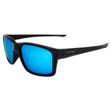 Islander Eyes Roatan Polarized Sunglasses Square Black Frame w/ Blue Mirror Lens