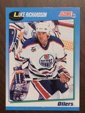 Luke Richardson 1991 Score #620 Edmonton Oilers NHL Hockey Card